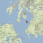 Ailsa Craig rises sharply from the Firth of Clyde.