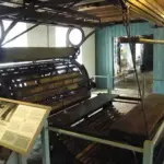 A “Teasel Gig”, a machine which finished cloth by rolling it over the heads of teasels