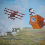First seen in 1965, Snoopy is often seen battling his arch-enemy, Manfred von Richthofen, the Red Baron.