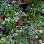 Mixed with collected materials such as shells and rocks make this themed garden fascinating to look at.