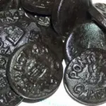 The famous Pontefract cakes, also known as pomfrets, were born in 1614